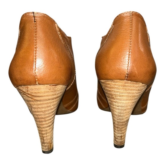 Audrey Brooke Avignon Ankle Boots Women’s 9 Tan Brown Leather Heeled Booties - Picture 9 of 11